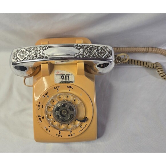 Vintage Bell System 500DM Rotary Phone Beige Silverplate Handset Cover - Picture 10 of 16